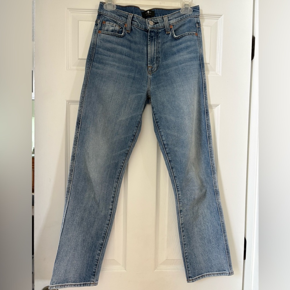 7 For All Mankind Cropped Straight Leg Jeans